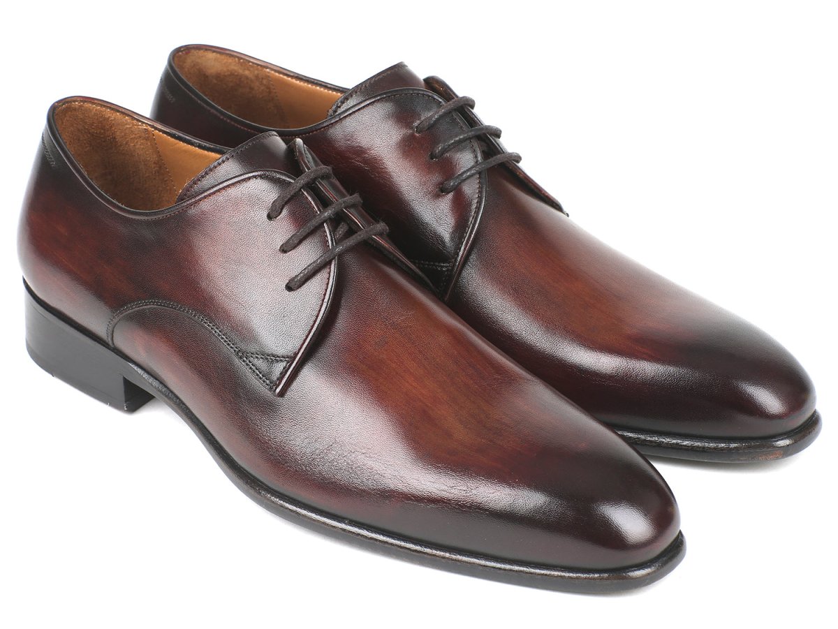 Paul Parkman Men's Leather Derby Shoes In Antique Brown Shoes by Paul Parkman – Don't Panic Shoes
