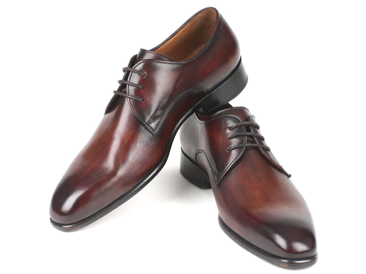 Paul Parkman Men's Leather Derby Shoes In Antique Brown Shoes by Paul Parkman – Don't Panic Shoes