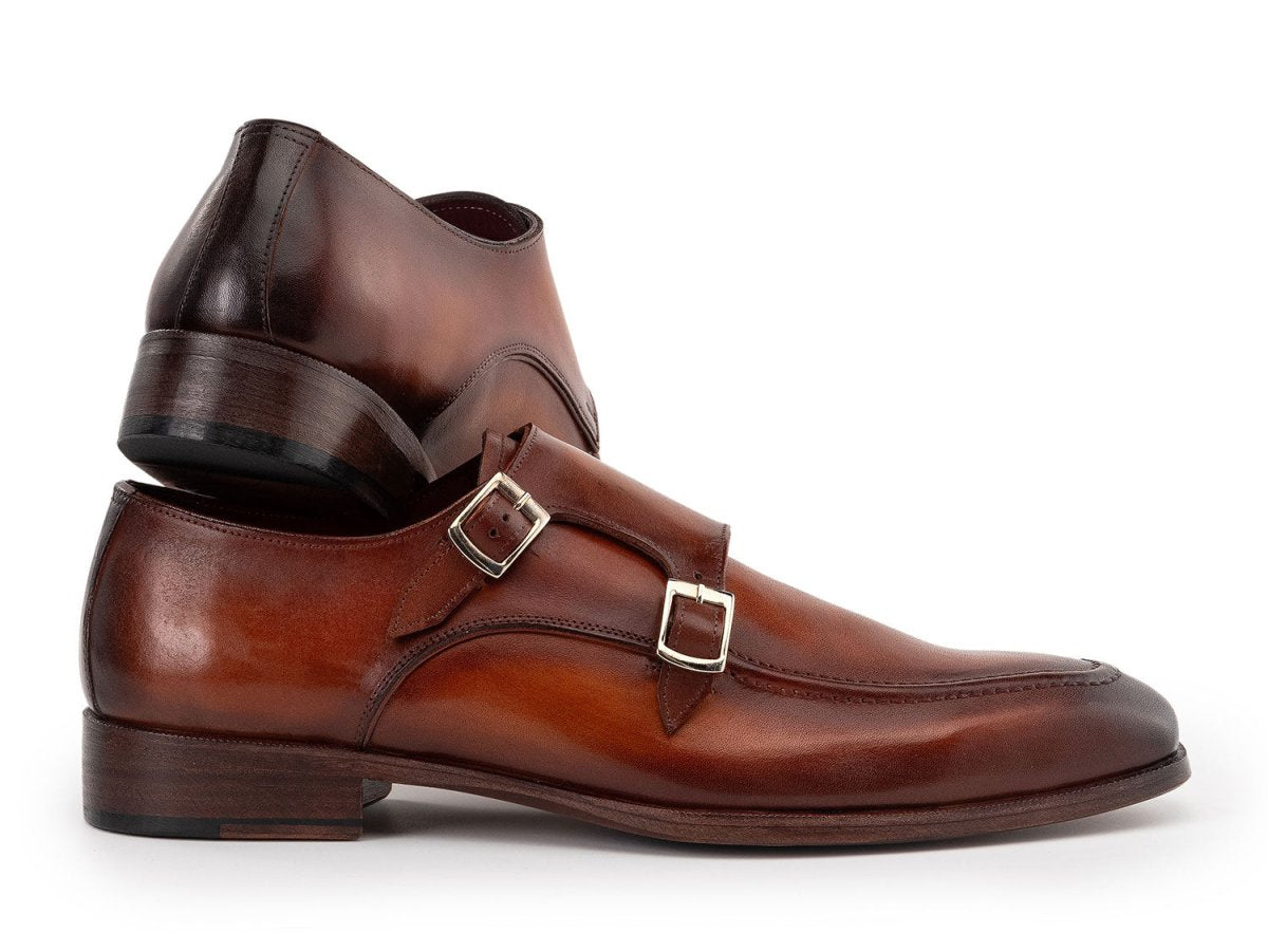Paul Parkman Men's Leather Double Monkstrap Shoes In Brown Shoes by Paul Parkman – Don't Panic Shoes
