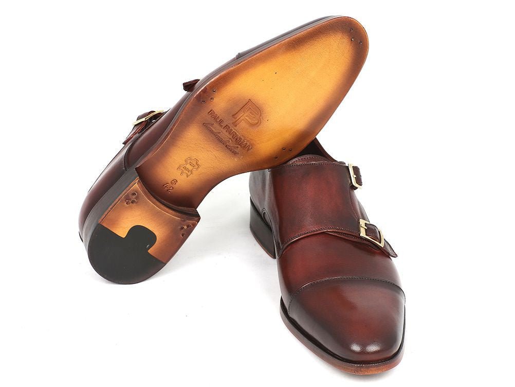 Paul Parkman Men's Leather Double Monkstraps In Brown Shoes by Paul Parkman – Don't Panic Shoes