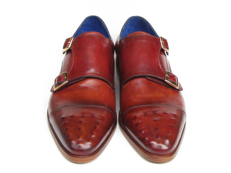 Paul Parkman Men's Leather Double Monkstraps In Burgundy Shoes by Paul Parkman – Don't Panic Shoes