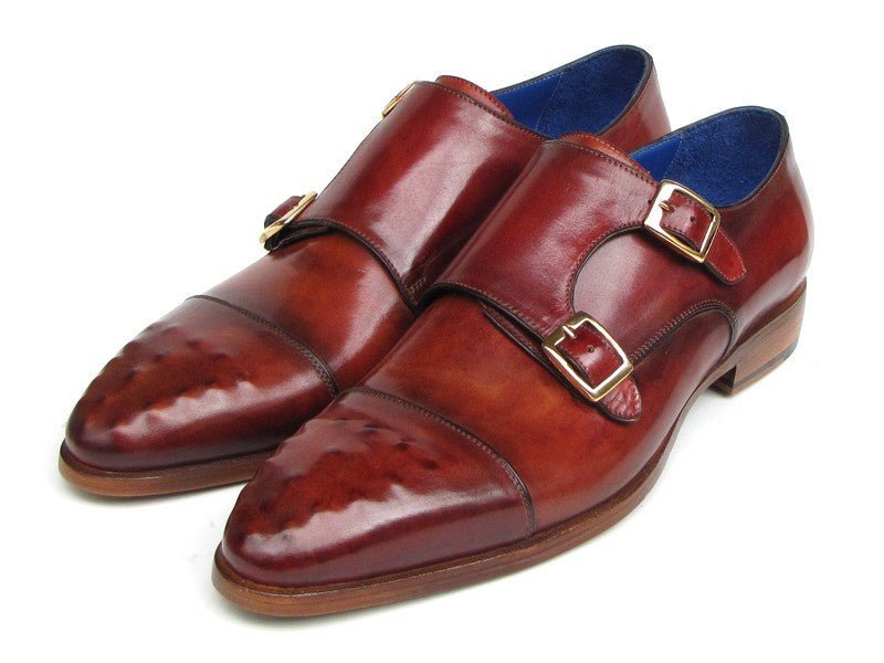 Paul Parkman Men's Leather Double Monkstraps In Burgundy Shoes by Paul Parkman – Don't Panic Shoes