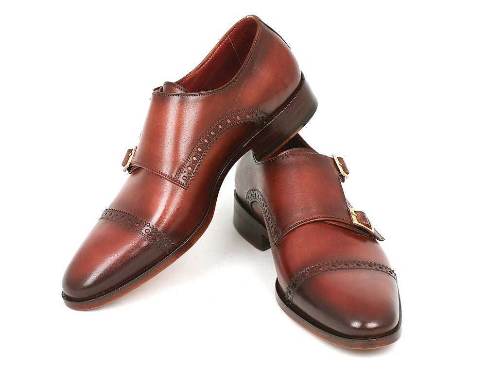 Paul Parkman Men's Leather Double Monkstraps In Camel And Light Brown Shoes by Paul Parkman – Don't Panic Shoes