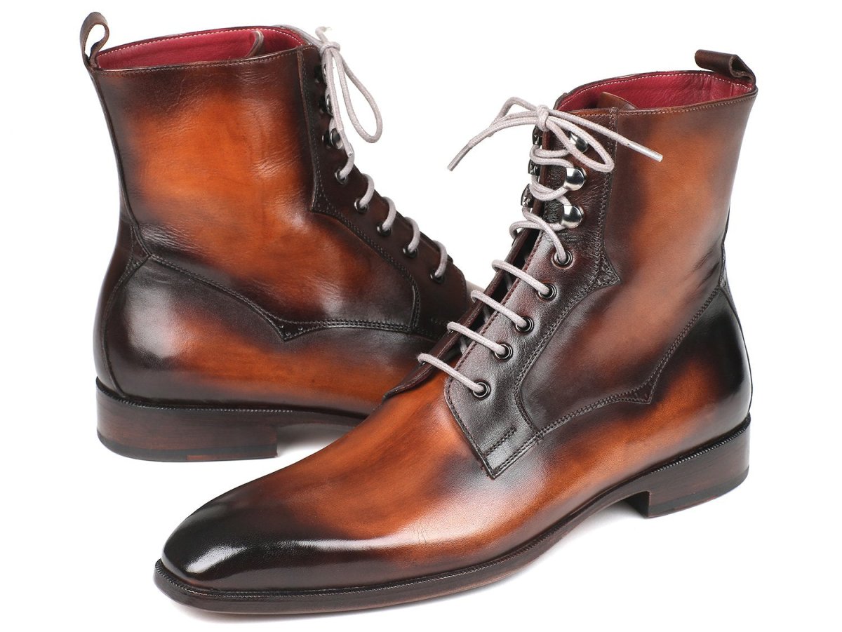 Paul Parkman Men's Leather Lace - Up Boots In Brown Burnished Shoes by Paul Parkman – Don't Panic Shoes