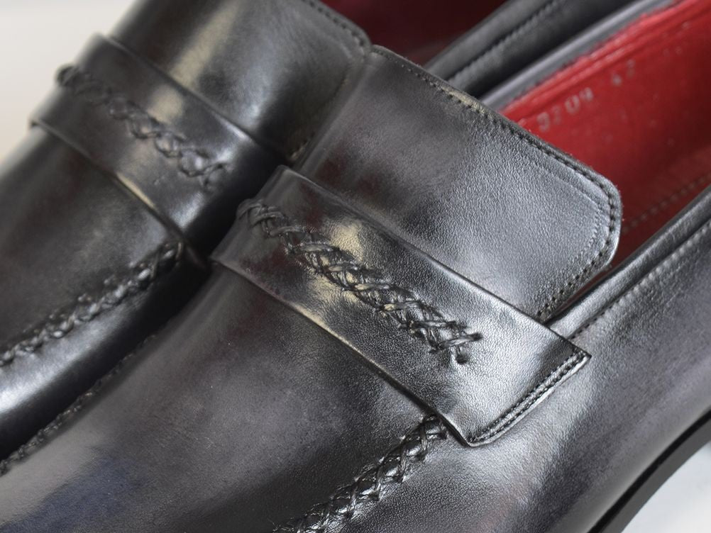 Paul Parkman Men's Leather Loafers In Gray And Black Shoes by Paul Parkman – Don't Panic Shoes