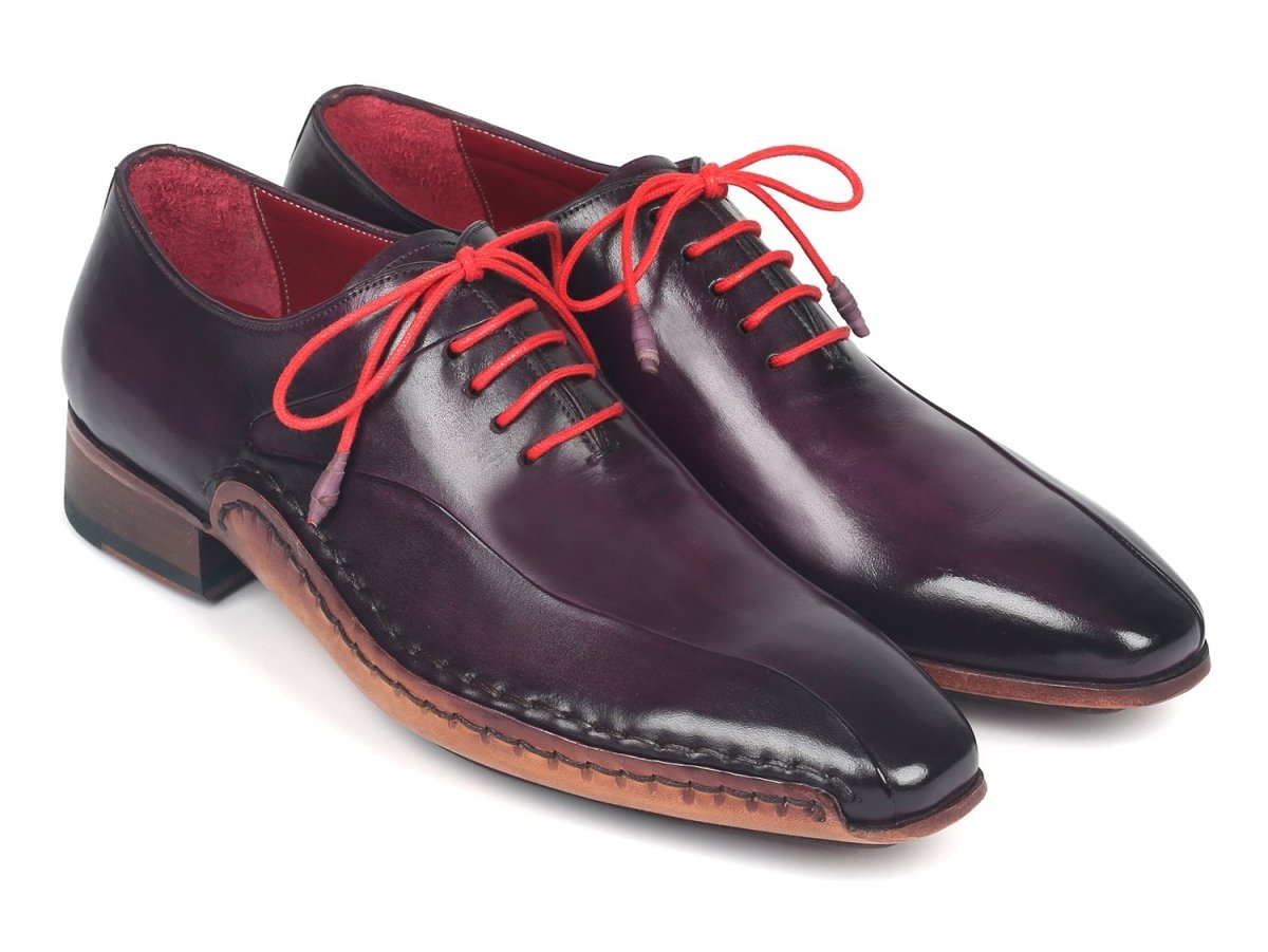 Paul Parkman Men's Leather Oxfords Side Hand - Sewn In Purple Shoes by Paul Parkman – Don't Panic Shoes
