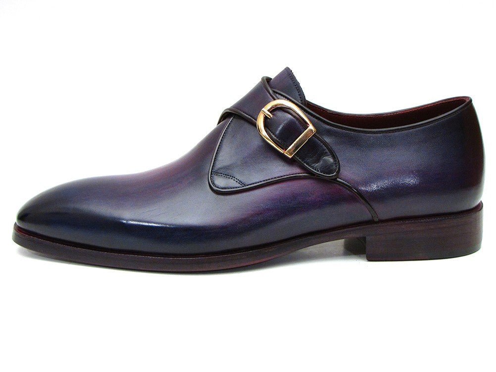 Paul Parkman Men's Leather SIngle Monkstraps in Purple Shoes by Paul Parkman – Don't Panic Shoes