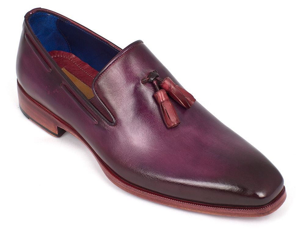 Paul Parkman Men's Leather Tassel Loafers In Purple Shoes by Paul Parkman – Don't Panic Shoes
