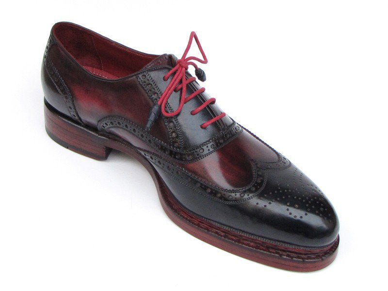 Paul Parkman Men's Leather WIngtip Brogues in Navy And Red Shoes by Paul Parkman – Don't Panic Shoes