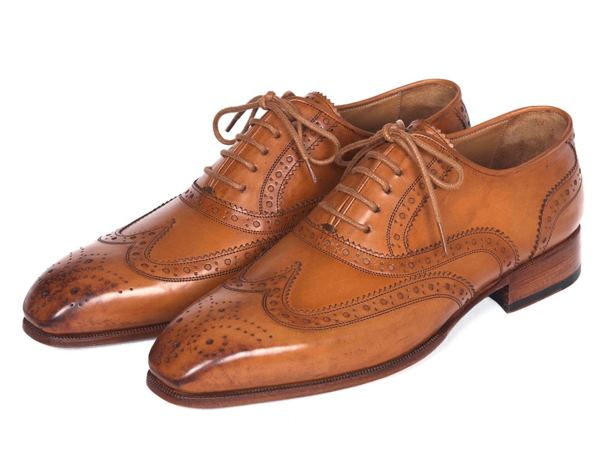 Paul Parkman Men's Leather WIngtip Oxfords in Cognac Shoes by Paul Parkman – Don't Panic Shoes