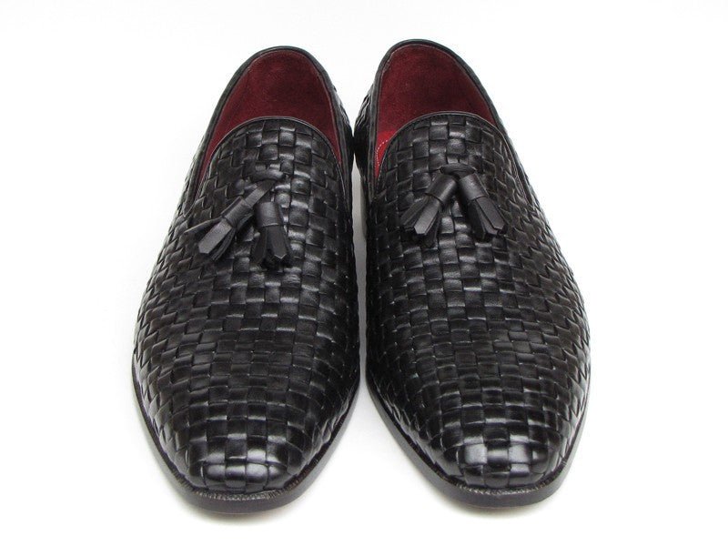 Paul Parkman Men's Leather Woven Tassel Loafers In Black Shoes by Paul Parkman – Don't Panic Shoes