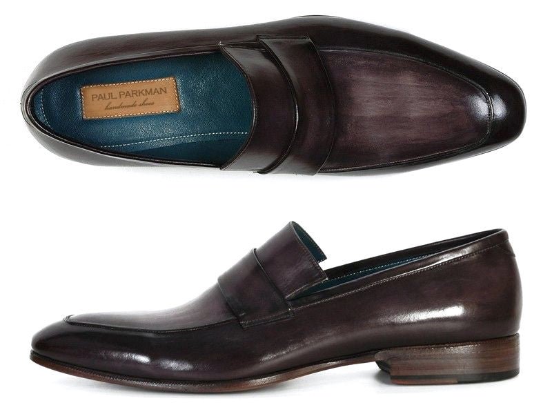 Paul Parkman Men's Loafer Black And Gray Hand - Painted Leather Upper With Leather Sole (Id093 - Gray) by Paul Parkman – Don't Panic Shoes