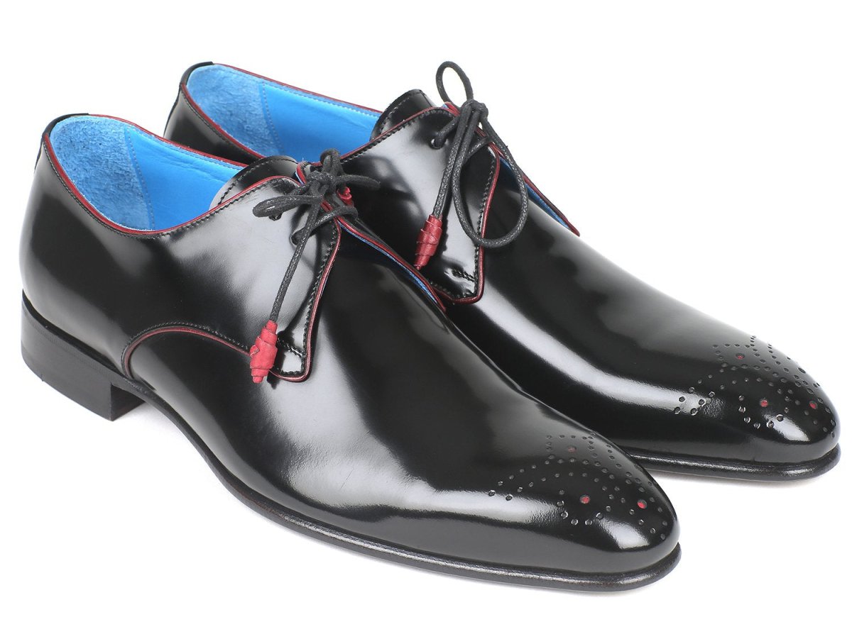 Paul Parkman Men's Medallion Toe Derby Shoes In Black Shoes by Paul Parkman – Don't Panic Shoes