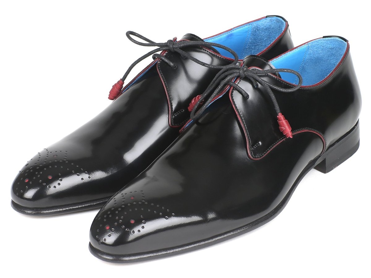 Paul Parkman Men's Medallion Toe Derby Shoes In Black Shoes by Paul Parkman – Don't Panic Shoes