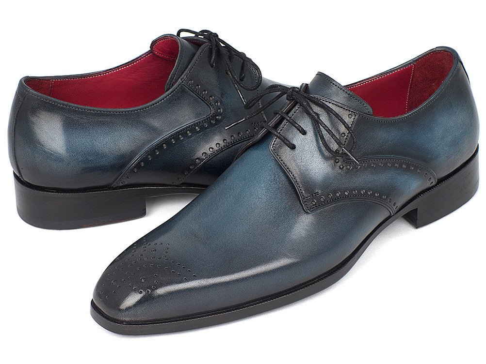 Paul Parkman Men's Medallion Toe Derby Shoes In Navy And Blue Shoes by Paul Parkman – Don't Panic Shoes