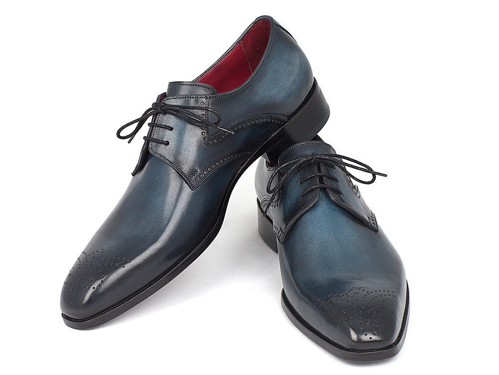 Paul Parkman Men's Medallion Toe Derby Shoes In Navy And Blue Shoes by Paul Parkman – Don't Panic Shoes