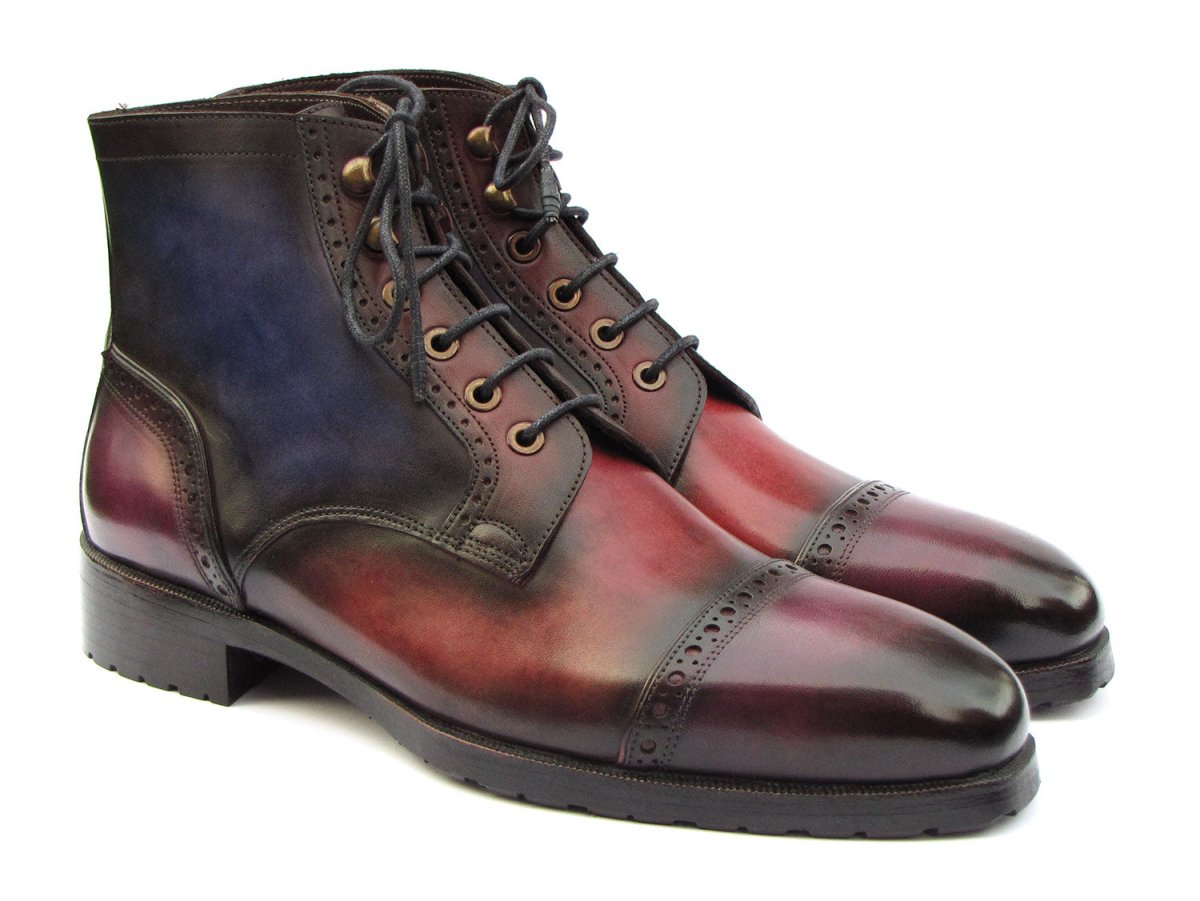 Paul Parkman Men's Multicolor Hand - Painted Cap Toe Boots (IdBt9566 - Mlt) Shoes by Paul Parkman – Don't Panic Shoes