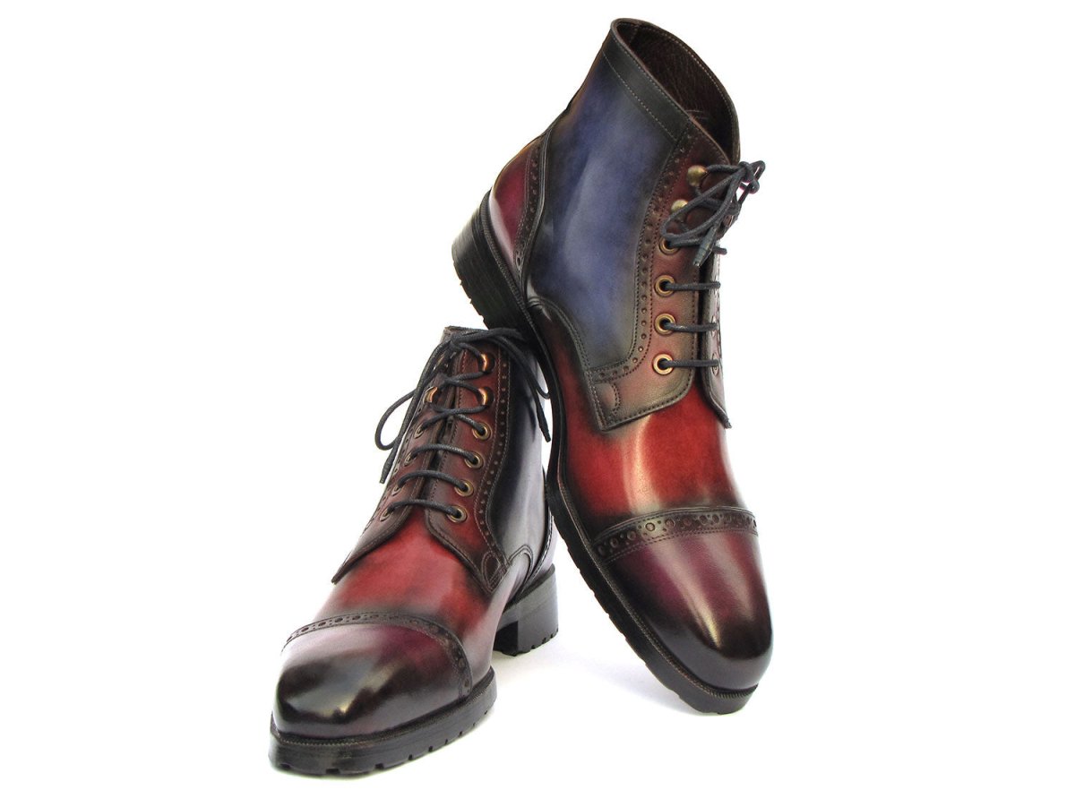Paul Parkman Men's Multicolor Hand - Painted Cap Toe Boots (IdBt9566 - Mlt) Shoes by Paul Parkman – Don't Panic Shoes