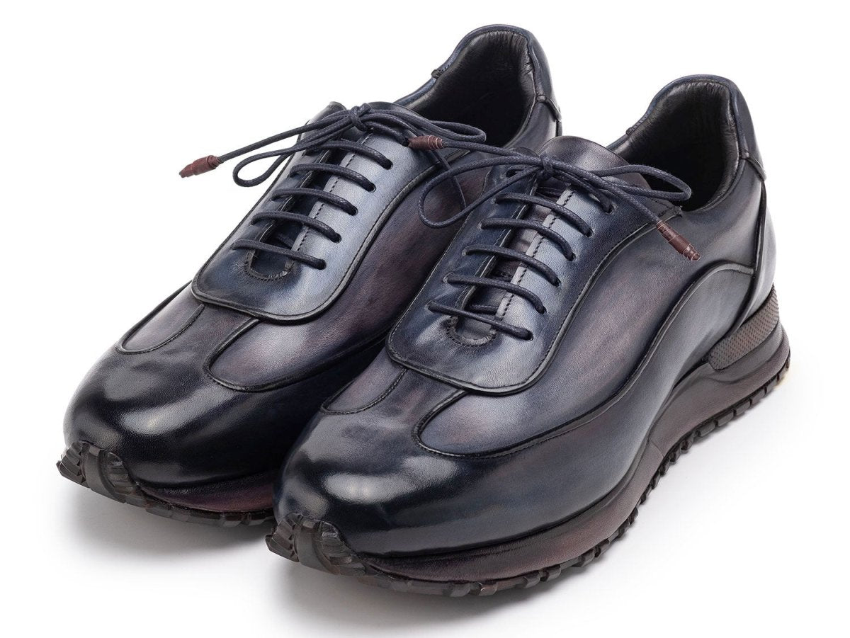 Paul Parkman Men's Navy And Gray Patina Leather Sneakers (IdLs406gnv) Shoes by Paul Parkman – Don't Panic Shoes
