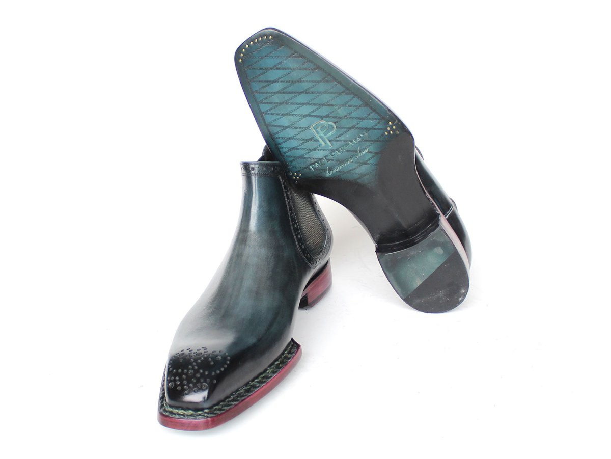 Paul Parkman Men's Norwegian Welted Burnished Leather Chelsea Boots In Blue Shoes by Paul Parkman – Don't Panic Shoes