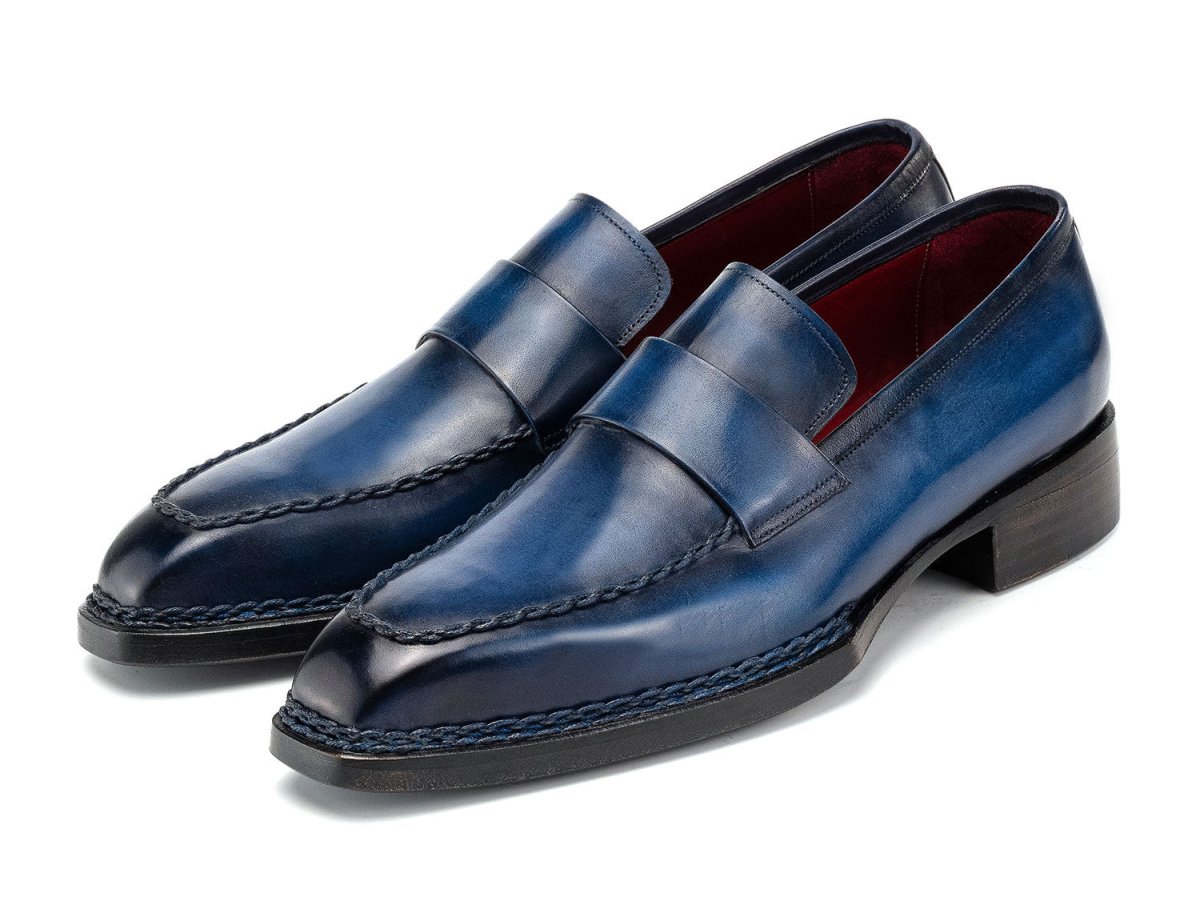 Paul Parkman Men's Norwegian Welted Loafers In Blue Patina Shoes by Paul Parkman – Don't Panic Shoes