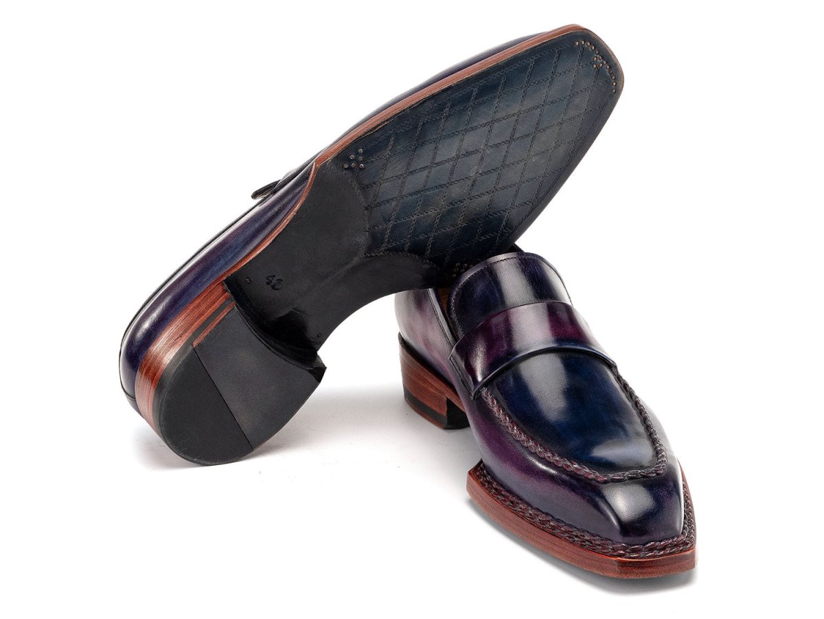 Paul Parkman Men's Norwegian Welted Loafers In Purple Patina Shoes by Paul Parkman – Don't Panic Shoes