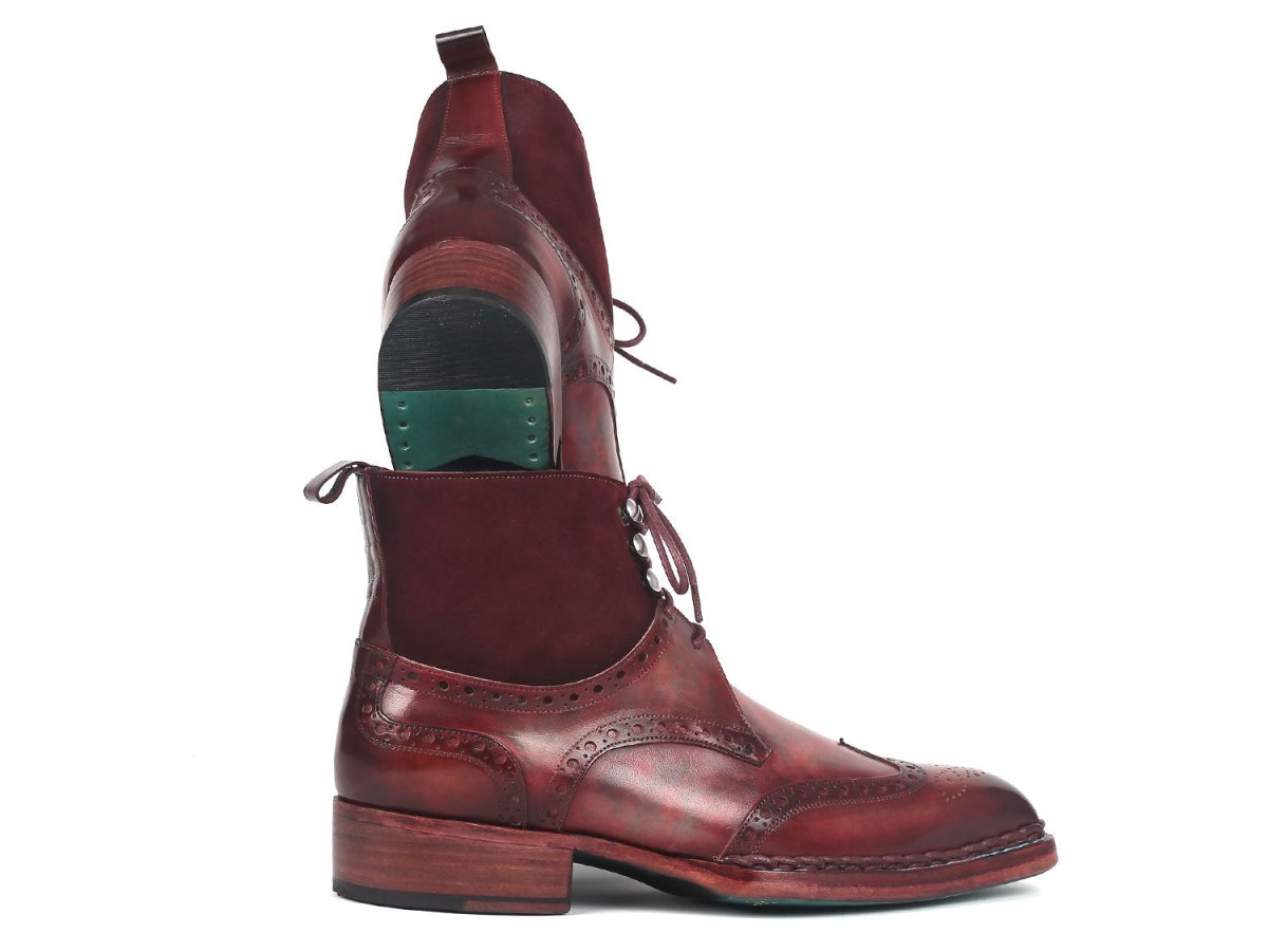 Paul Parkman Men's Norwegian Welted Wingtip Leather And Suede Boots (Id8509 - Bur) by Paul Parkman – Don't Panic Shoes