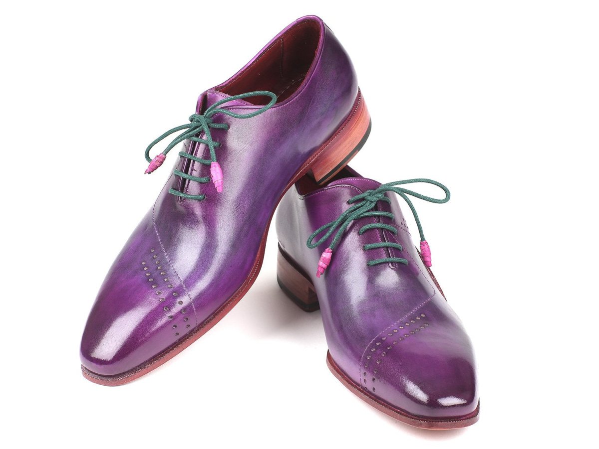 Paul Parkman Men's Opanka Construction Hand - PaInted Oxfords in Purple Shoes by Paul Parkman – Don't Panic Shoes