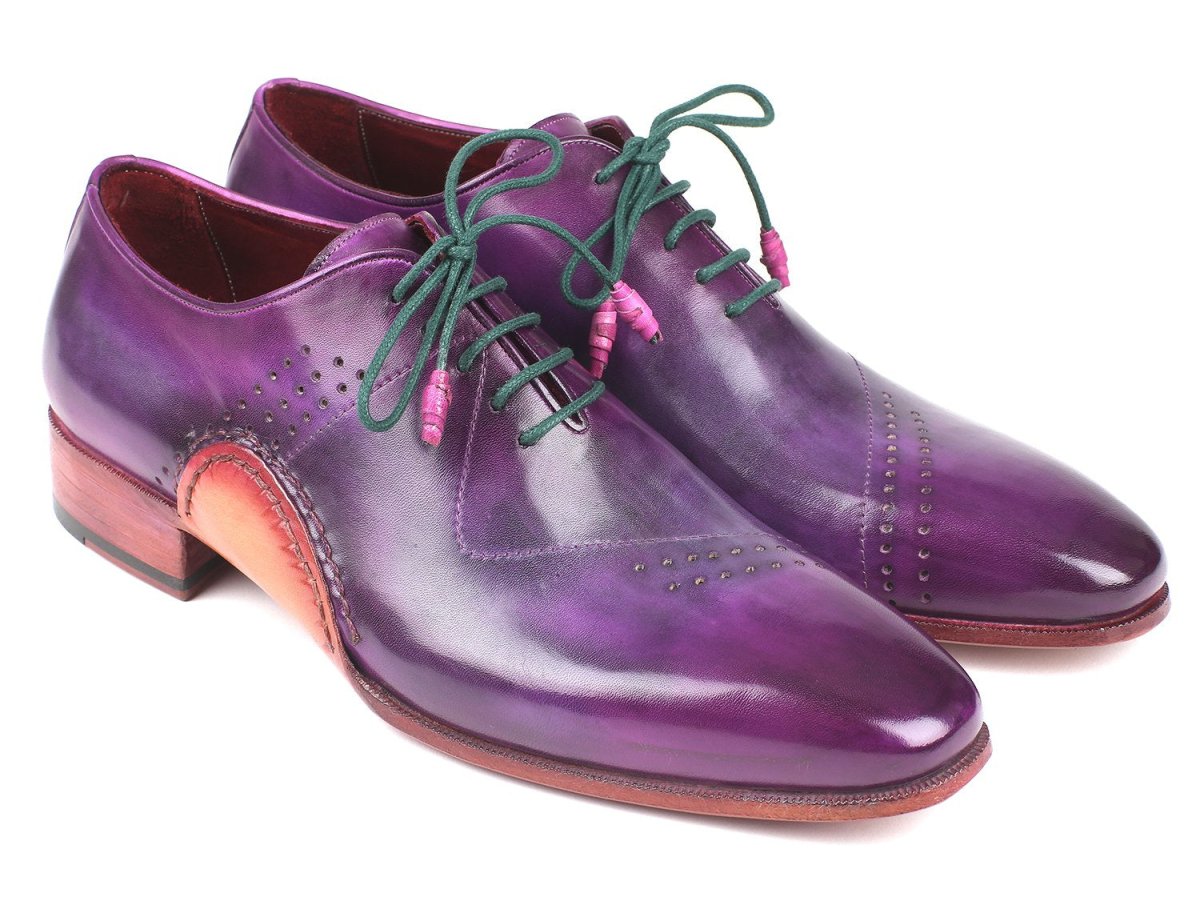 Paul Parkman Men's Opanka Construction Hand - PaInted Oxfords in Purple Shoes by Paul Parkman – Don't Panic Shoes