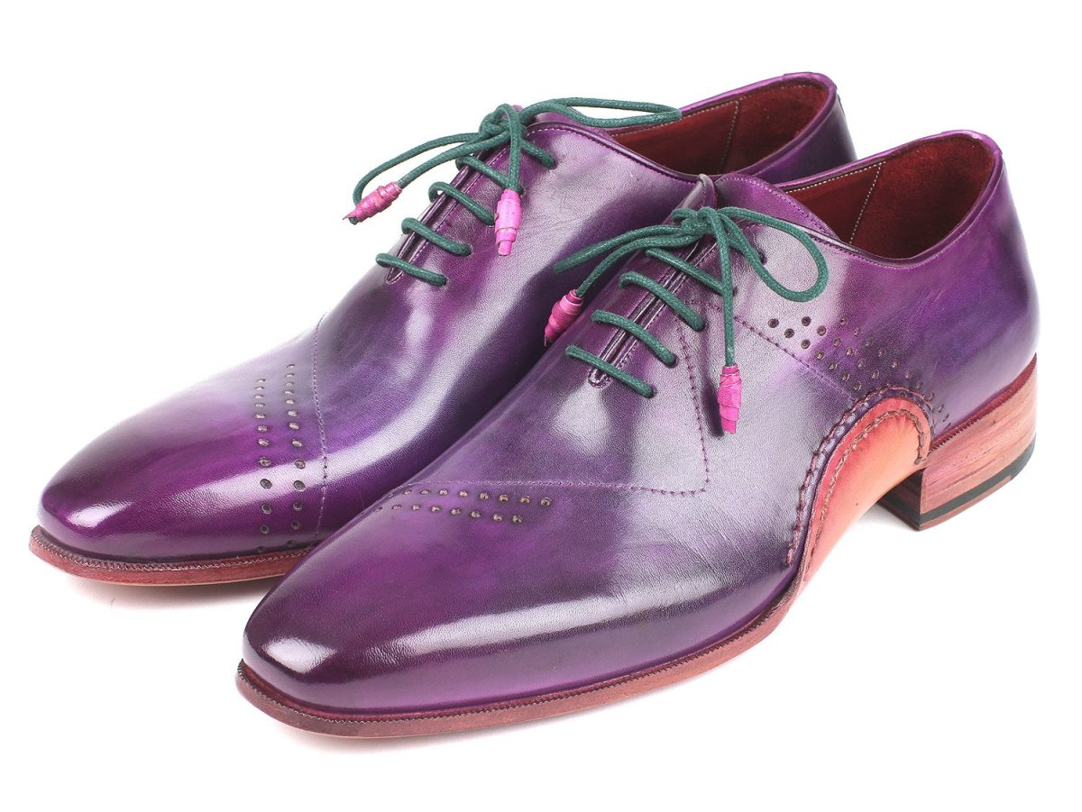 Paul Parkman Men's Opanka Construction Hand - PaInted Oxfords in Purple Shoes by Paul Parkman – Don't Panic Shoes