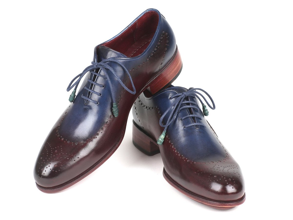 Paul Parkman Men's Opanka Construction Oxfords In Blue And Bordeaux Shoes by Paul Parkman – Don't Panic Shoes
