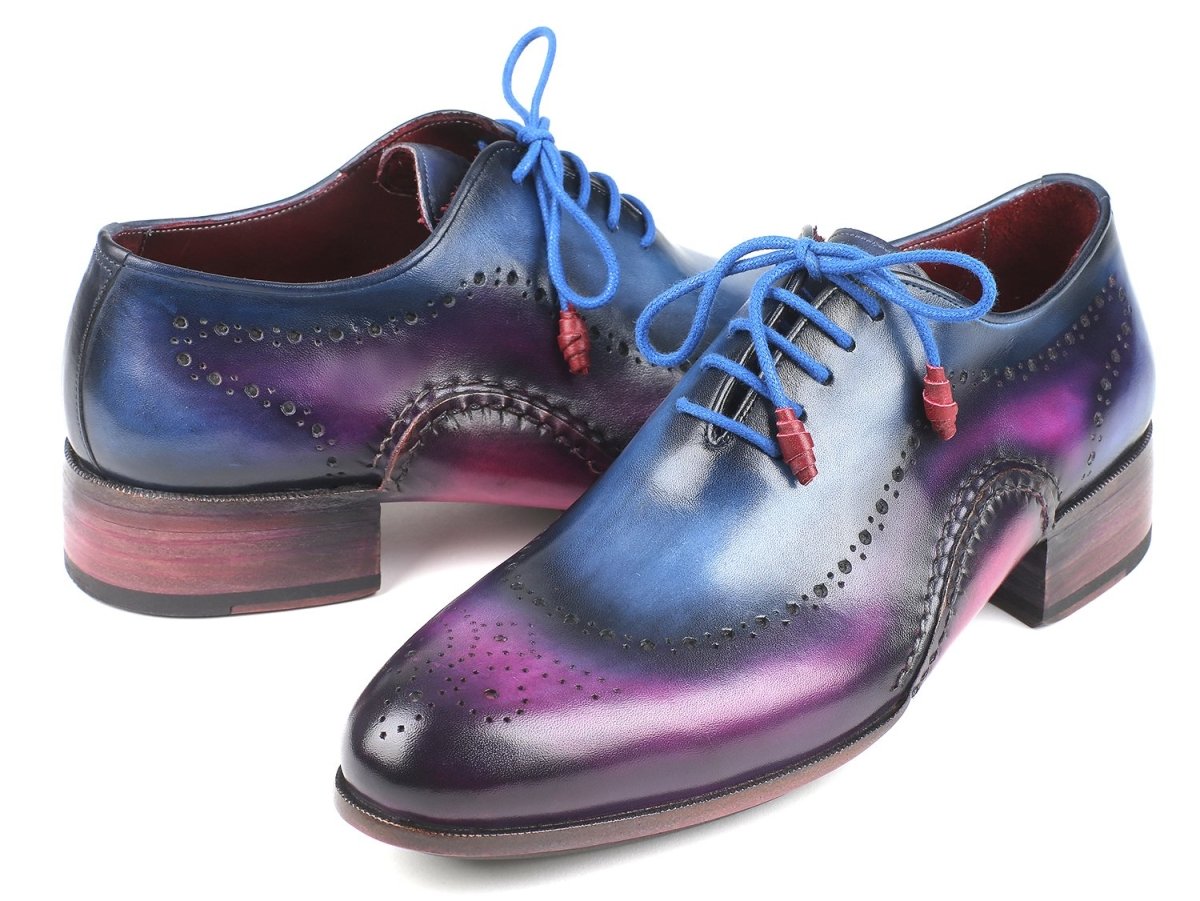Paul Parkman Men's Opanka Construction Oxfords In Blue And Purple Shoes by Paul Parkman – Don't Panic Shoes
