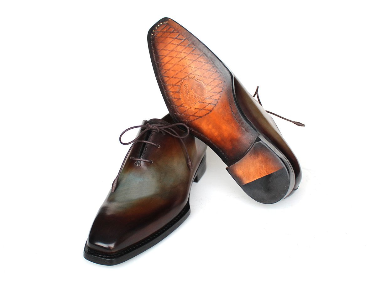 Paul Parkman Men's PatIna Goodyear Welted Wholecut Oxfords in Brown And Blue Shoes by Paul Parkman – Don't Panic Shoes