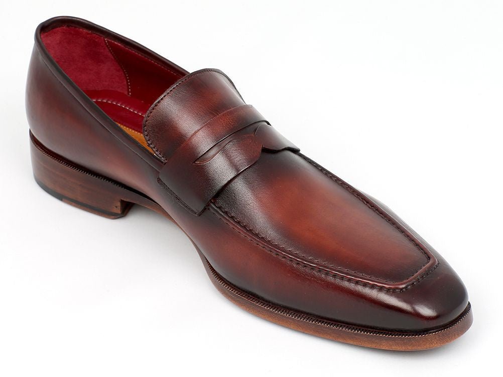 Paul Parkman Men's Penny Loafer Bordeaux And Brown Calfskin (Id10fd61) by Paul Parkman – Don't Panic Shoes