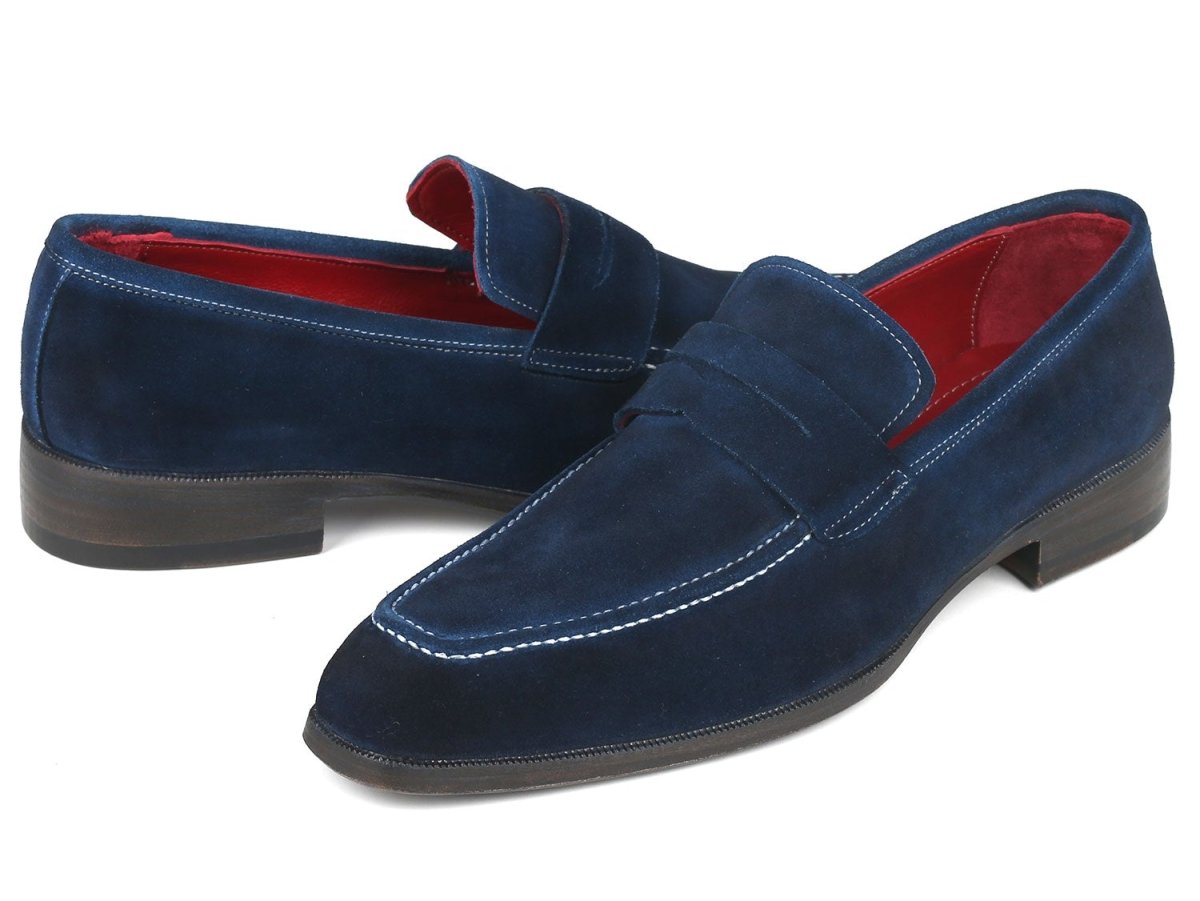Paul Parkman Men's Penny Loafers Navy Suede (Id10sd21) by Paul Parkman – Don't Panic Shoes