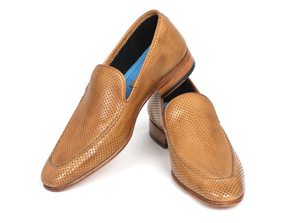 Paul Parkman Men's Perforated Leather Loafers In Beige Shoes by Paul Parkman – Don't Panic Shoes
