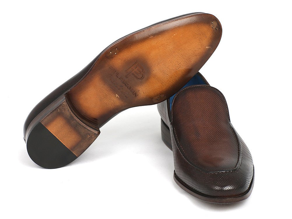 Paul Parkman Men's Perforated Leather Loafers In Brown Shoes by Paul Parkman – Don't Panic Shoes