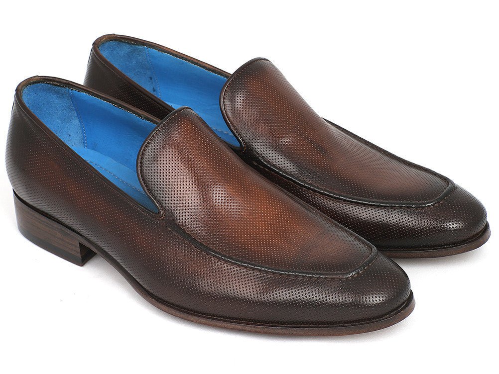 Paul Parkman Men's Perforated Leather Loafers In Brown Shoes by Paul Parkman – Don't Panic Shoes