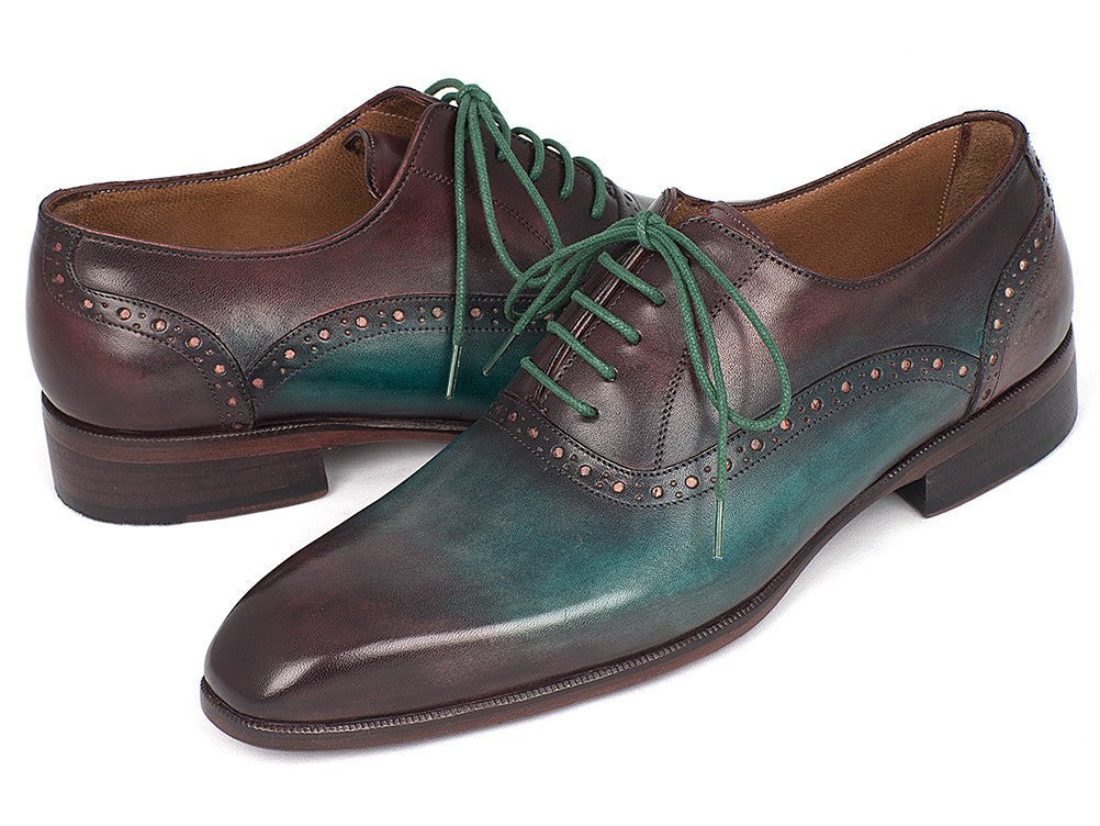 Paul Parkman Men's PlaIn Toe Oxfords in Green And Bordeaux Shoes by Paul Parkman – Don't Panic Shoes