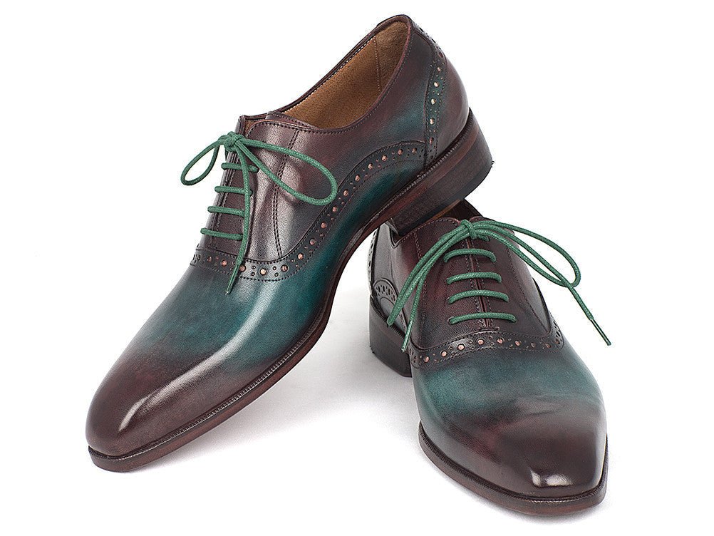 Paul Parkman Men's PlaIn Toe Oxfords in Green And Bordeaux Shoes by Paul Parkman – Don't Panic Shoes