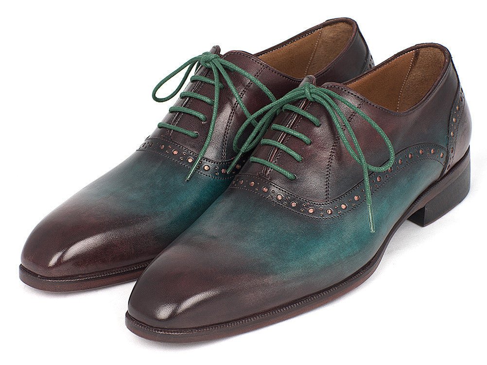 Paul Parkman Men's PlaIn Toe Oxfords in Green And Bordeaux Shoes by Paul Parkman – Don't Panic Shoes