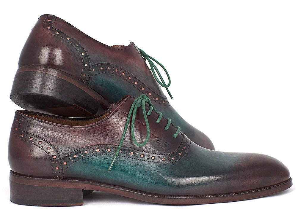 Paul Parkman Men's PlaIn Toe Oxfords in Green And Bordeaux Shoes by Paul Parkman – Don't Panic Shoes