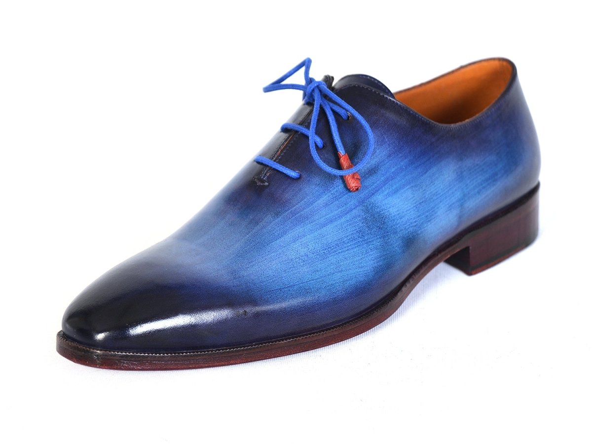Paul Parkman Men's Plain Toe Wholecut Oxfords Blue Hand - Painted (Id755 - Blu) by Paul Parkman – Don't Panic Shoes