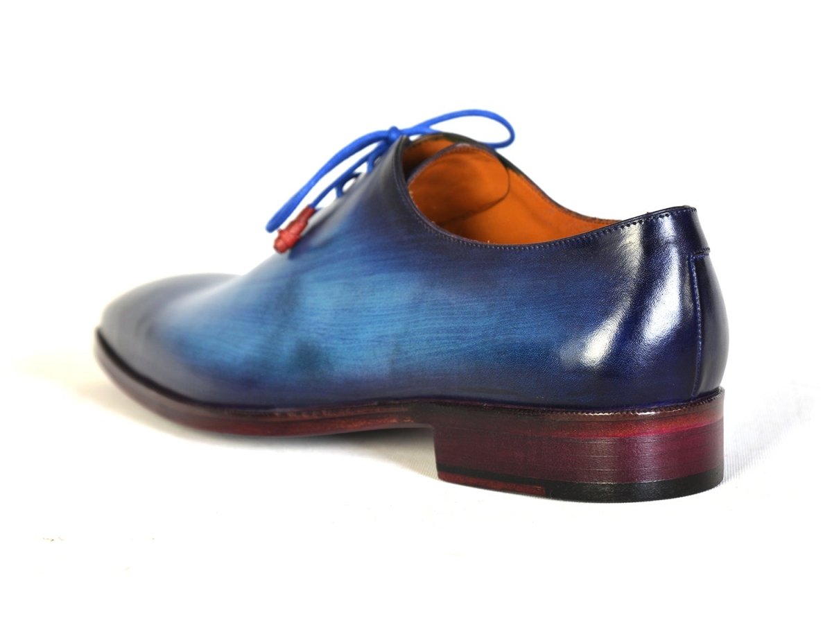 Paul Parkman Men's Plain Toe Wholecut Oxfords Blue Hand - Painted (Id755 - Blu) by Paul Parkman – Don't Panic Shoes
