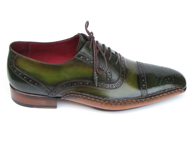 Paul Parkman Men's Side Handsewn Captoe Oxfords Green (Id5032 - Green) by Paul Parkman – Don't Panic Shoes