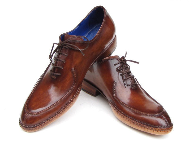 Paul Parkman Men's Side Handsewn Leather Split - Toe Oxfords In Brown Shoes by Paul Parkman – Don't Panic Shoes