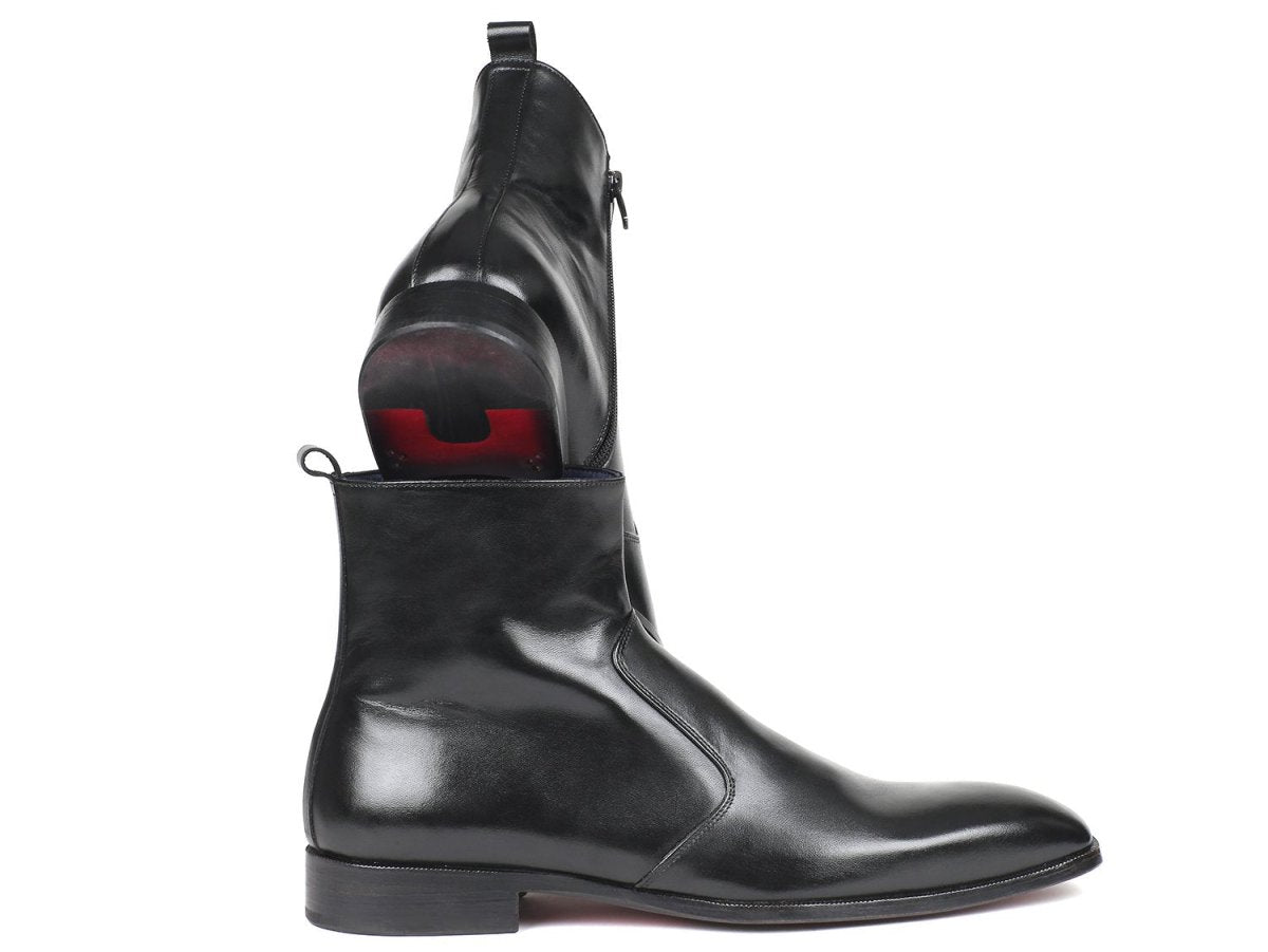 Paul Parkman Men's Side Zipper Leather Boots In Black Shoes by Paul Parkman – Don't Panic Shoes