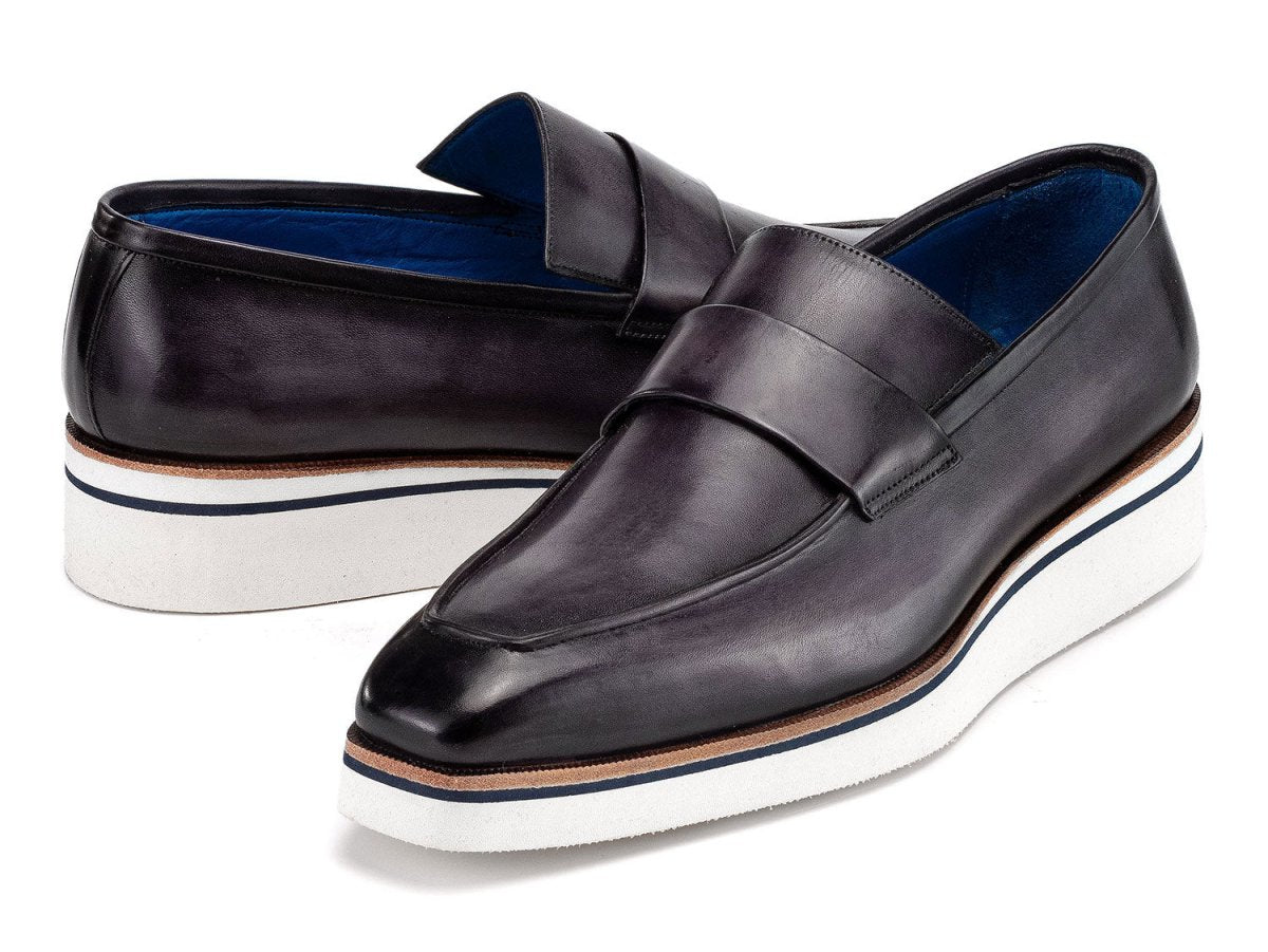 Paul Parkman Men's Smart Casual Leather Loafers In Grey Shoes by Paul Parkman – Don't Panic Shoes