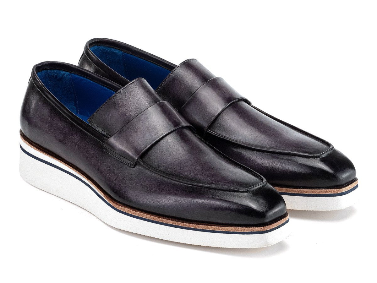 Paul Parkman Men's Smart Casual Leather Loafers In Grey Shoes by Paul Parkman – Don't Panic Shoes