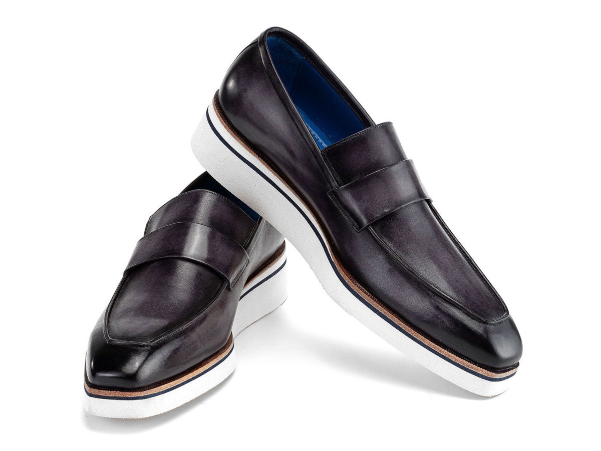 Paul Parkman Men's Smart Casual Leather Loafers In Grey Shoes by Paul Parkman – Don't Panic Shoes